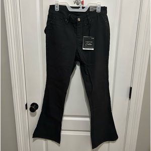 Black mid rise mini bootcut pant